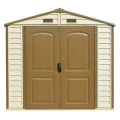 DuraMax 8ft x 6ft Storeall Vinyl Shed with Foundation Kit and window
