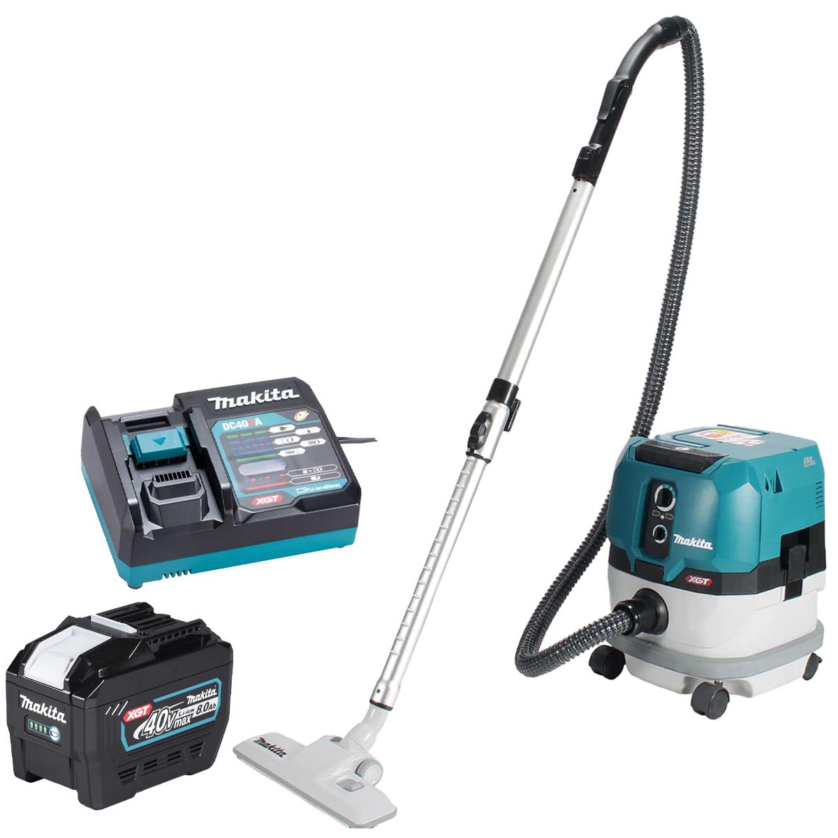Makita VC001GLZ 40Vmax XGT Brushless Dust Extractor With 1 x 8.0Ah Battery & Charger