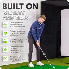 GolfBays SIMBOX Golf Simulator Enclosure – Premium Golf at Home Practice, Easy Setup, Various Sizes, Fabric with Durable Frame & Impact Screen