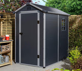 Rowlinson Airevale 4 x 6 ft Dark Grey Plastic Apex Shed